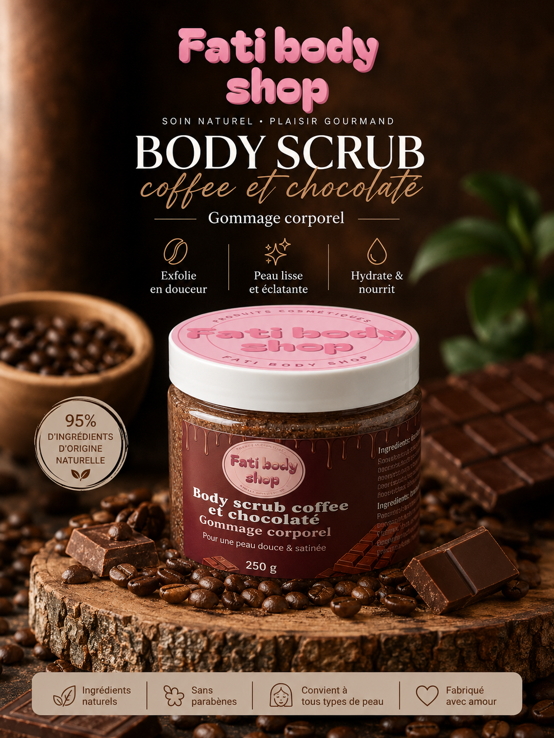 Gommage Corps au Café et Chocolat & Acide Salicylique
