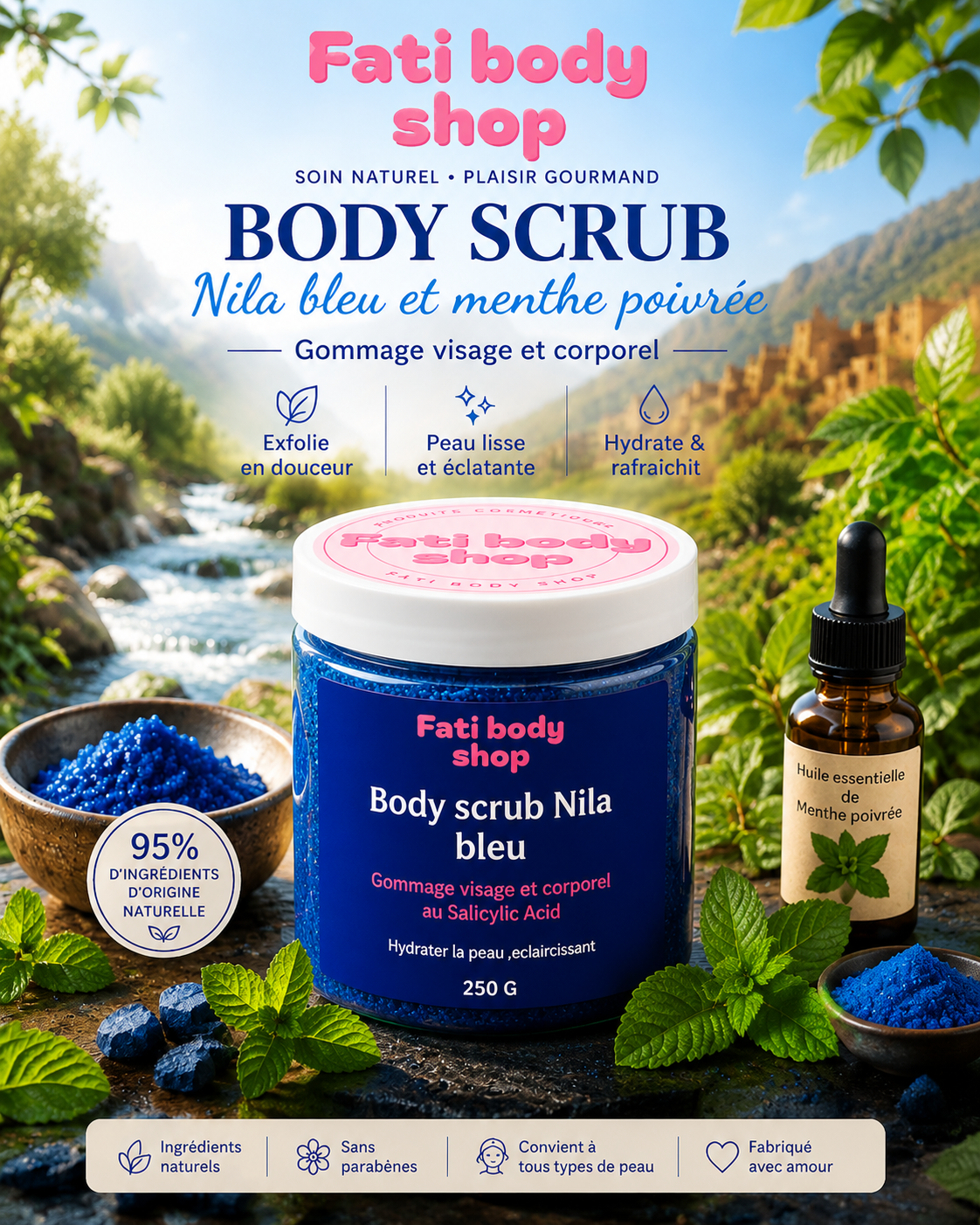 Gommage au Nila Bleu Marocain & Acide Salicylique