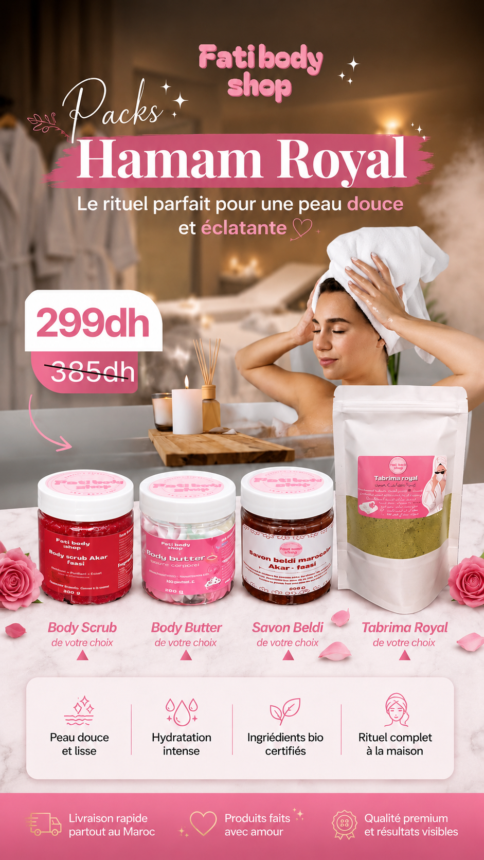 Packs Hamam roayal 🫧🌸💦🌿🍭🧈