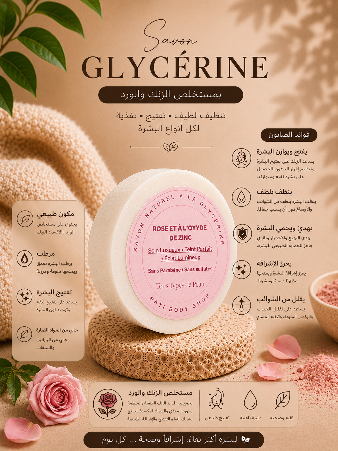 Savon soin visage naturel à la glycérine