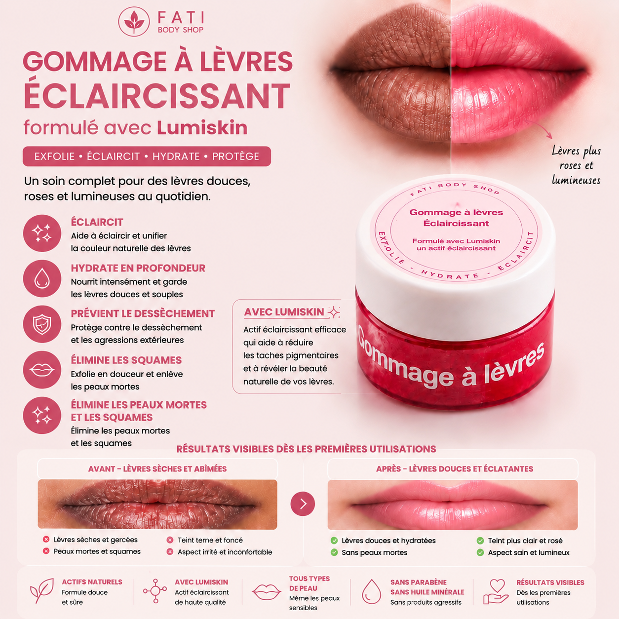 Gommage à lèvres eclaircissant