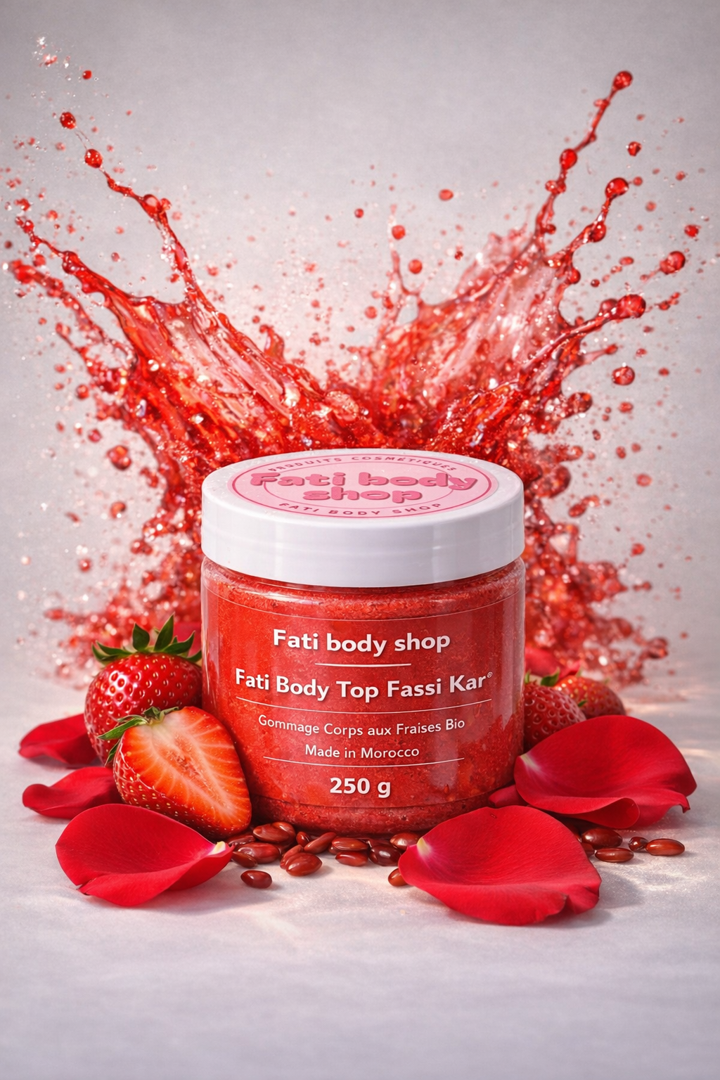 Gommage corps – Aker Fassi marocain & fraise - Faty Body Shop