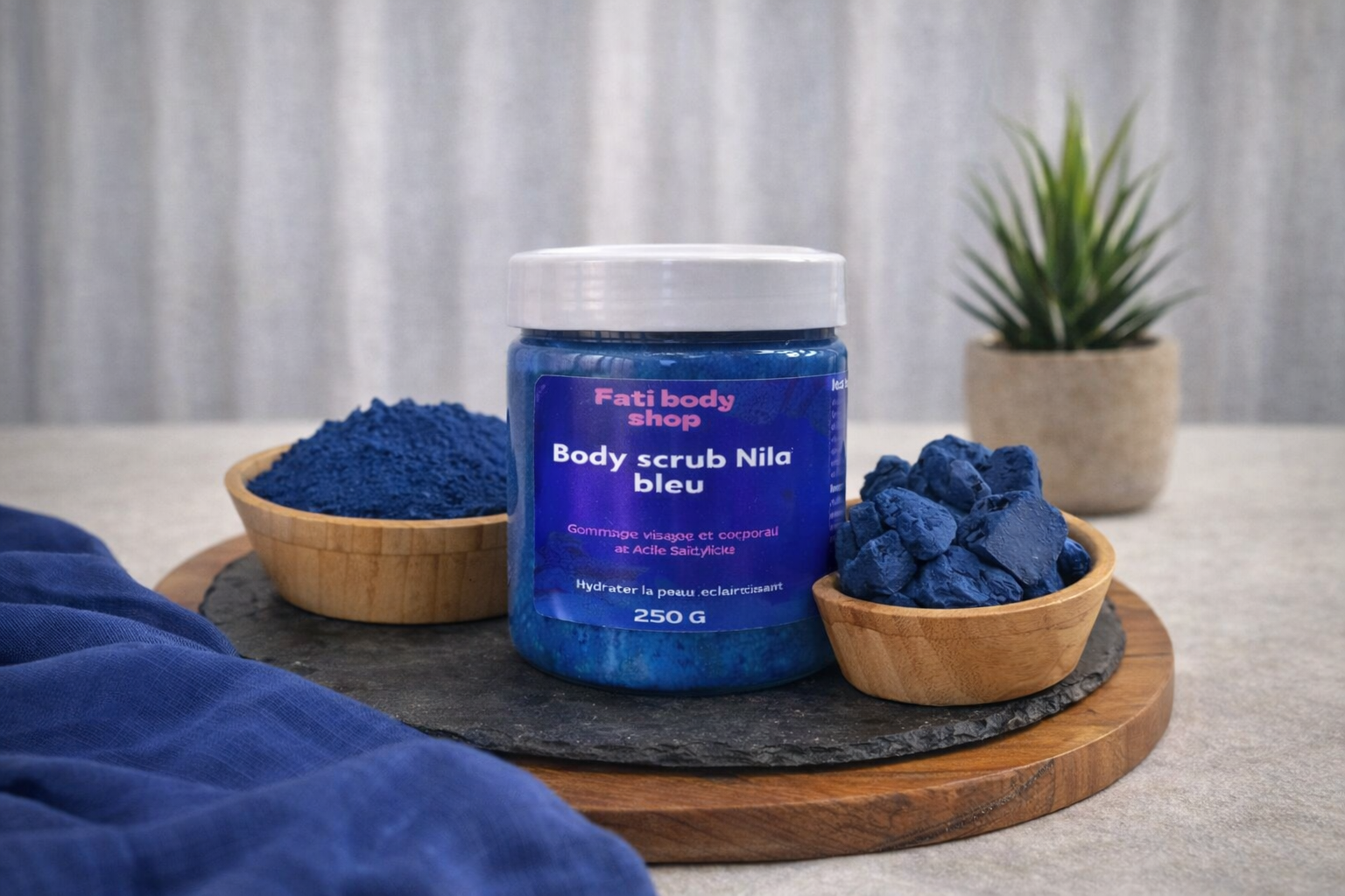 Gommage Nila Bleu Marocain & Acide Salicylique - Faty Body Shop