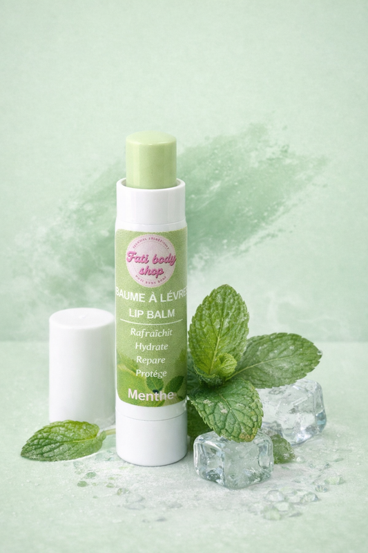 Baume à Lèvres Nourrissant & Protecteur – Menthe 🌿 SPF 30 - Faty Body Shop