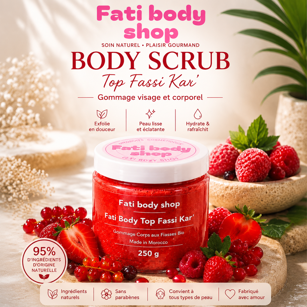 Body scrub – Aker Fassi marocain & fraise