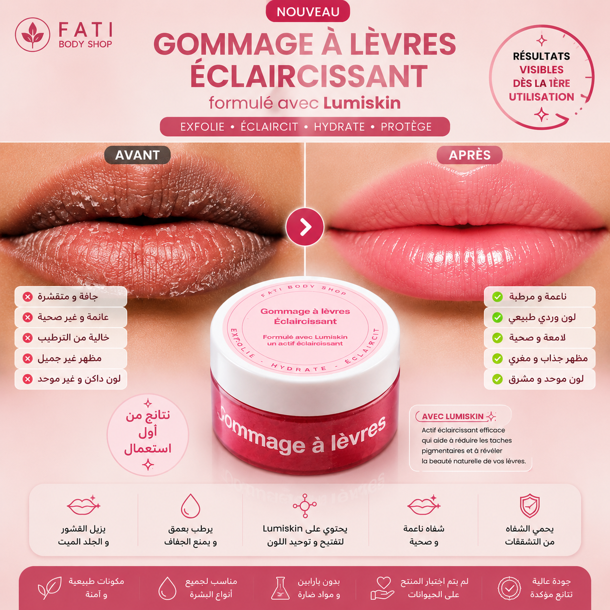 Gommage à lèvres eclaircissant